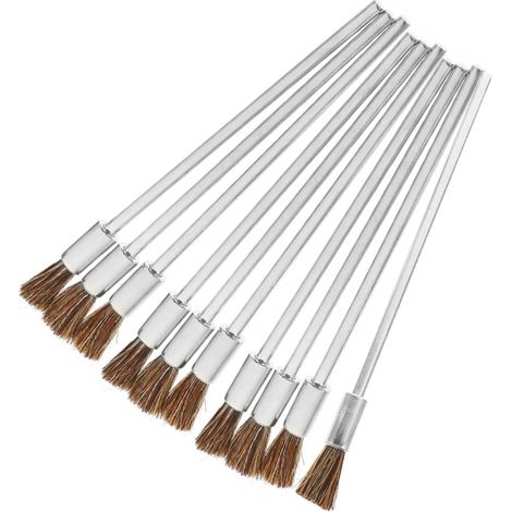 10 Pièces Brosse Crin de Cheval pour Perceuse Brosse Métallique Long Manche Nettoyage Ponçage Polissage Accessoire pour Élimination Rouille et Rayures Voiture (1/5)