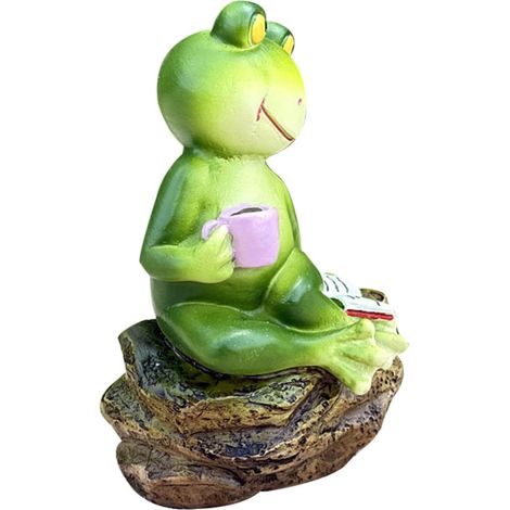 Froschstatue Trinkt Kaffee aus Kunstharz mit Langlebiger (1/5)