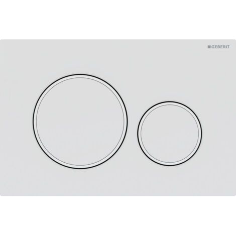 Plaque de déclenchement double Geberit Sigma20 : laque blanche mate, revêtement facile à nettoyer, blanc (115.882.01.1) (1/5)