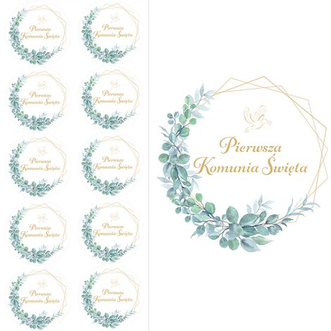 Autocollants de communion HEKSAGON transparents, lot de 10, 28 mm