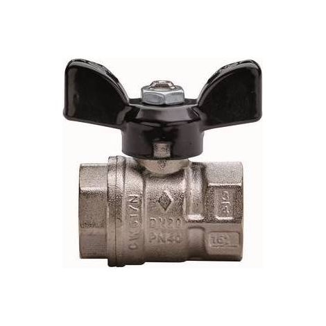 VALVOLA A SFERA A PASSAGGIO TOTALE FILETTATURA FF CON FARFALLA Misura: 1/2"  DN 15  PN 50