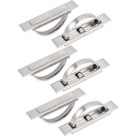 Home Office Kabinett Schubladentür D-förmige Drehziehgriff Silber Ton 6pcs (443b2409ca4faced666c8...