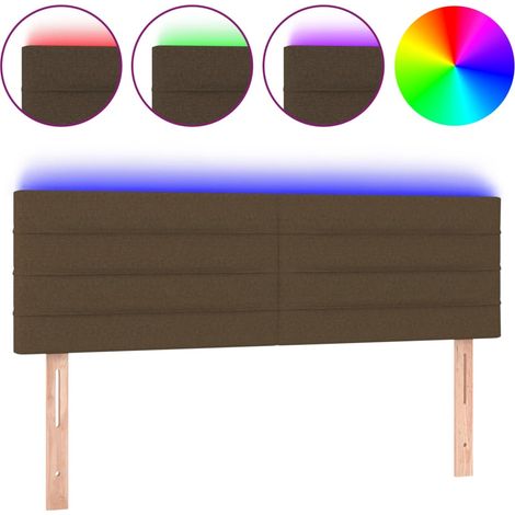 Maison Exclusive - Testiera a LED Marrone Scuro 144x5x78/88 cm in Tessuto