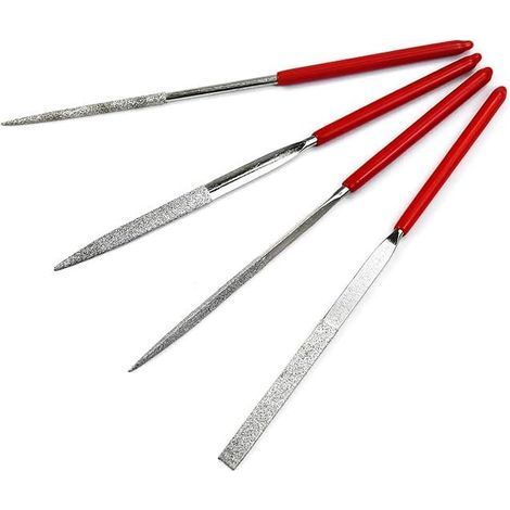 Mini diamond files, 4 pieces, mini needle files, diamond rasp, for carving metal, wood, jewelry, polishing, engraving, sanding, stone, glass, wood (1/5)