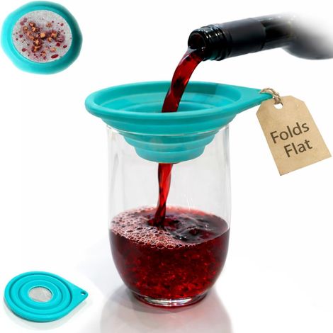 Passoire fine pliable – Entonnoir compact et pliable avec filtre en acier inoxydable pour thé, vin, café, cocktails, petite passoire de cuisine idéale pour le camping, les voyages en camping-car, etc. (1/5)