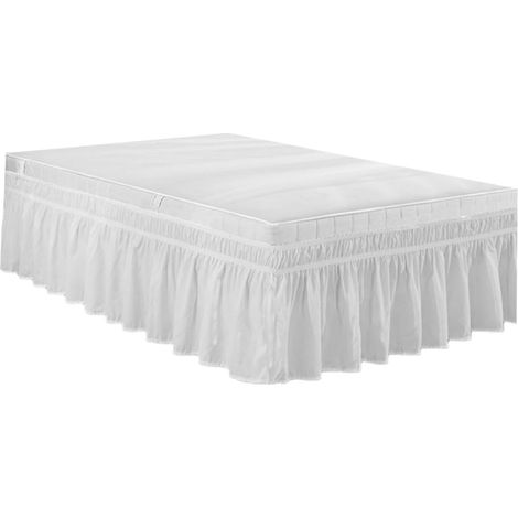 de lit élastique blanche en polyester ornée de volants et de