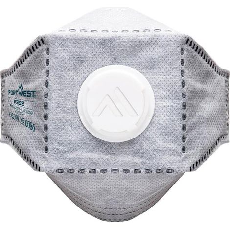 Masque Eagle Respiratoire Ffp3 Plat Pliable En Carbone Avec Valve (paquet De 10 Pièces) - Blanc - Portwest