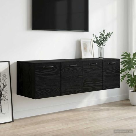 vidaXL Wall Cabinet 2 pcs 120 x 36.5 x 35 cm Engineered Wood Black Oak (1/5)