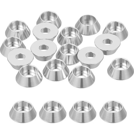 20 Pièces Rondelles à Tête Fraisée, Rondelles de Tasse M4 x 12 mm, Rondelle Fraisée, Rondelle Boulon En Aluminium Pour vis à tête, tige filetée, Accessoires Mécaniques, Argent (1/5)