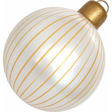 Boule de Noël gonflable décorative de 40 cm (15,75 po), en PVC imperméable, jaune, pour intérieur et extérieur.