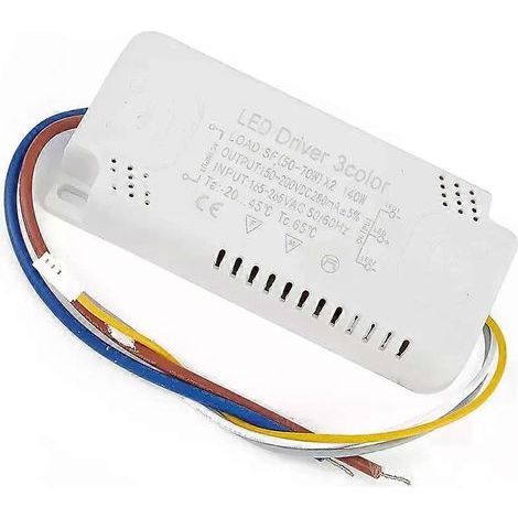 Dreifarbiger LED-Treiberadapter für LED-Beleuchtung, nicht isolierter Transformator AC165-265V, 8-24W, 20-40W, 30-50W, 40-60W und 50-70W (1/5)