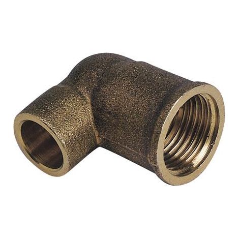 COUDE LAITON 90° A ENCASTRER FEMELLE ET A SOUDER CUIVRE - 90 GLCU (1/2)