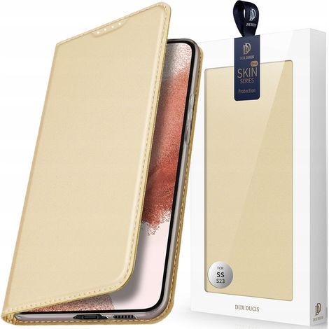 Funda Dux Ducis Skin Pro para Samsung Galaxy S23+ con cartera tipo libro, tarjetero y soporte, color dorado. (1/5)