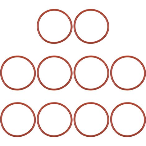 10Pcs Joint Torique en Silicone 58mm OD 52mm ID 3mm Largeur, Rouge (1/5)