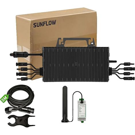 Micro-onduleur solaire, surveillance WiFi, étanche IP67, 2250W, 230V (1/2)