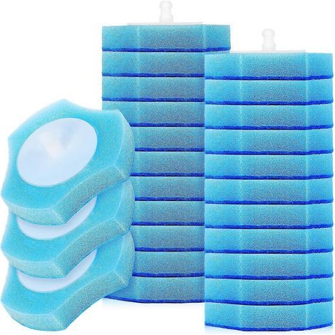 30 Einweg-Toilettenbürsten-Ersatzköpfe, Schwammbürstenköpfe, Ersatz-Toilettenreiniger – 7,00 x 7,00 x 1,50 cm (1/4)