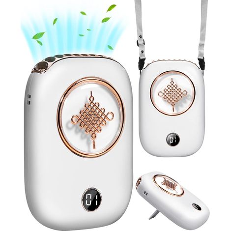 Mini ventilateur portable rechargeable personnel, 3 vitesses avec affichage LED de la batterie et cordon