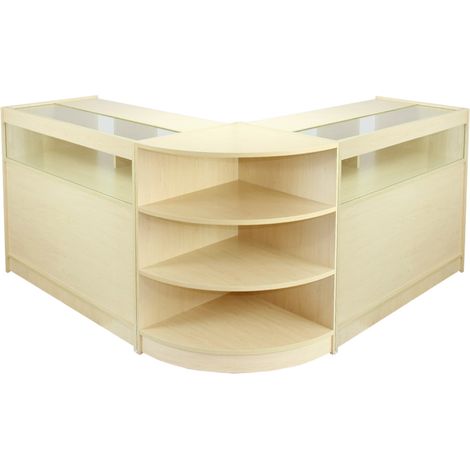 Monster Shop - Set Libra con 3 Mostradores para Tienda y Recepción con Acabado en Arce Laminado