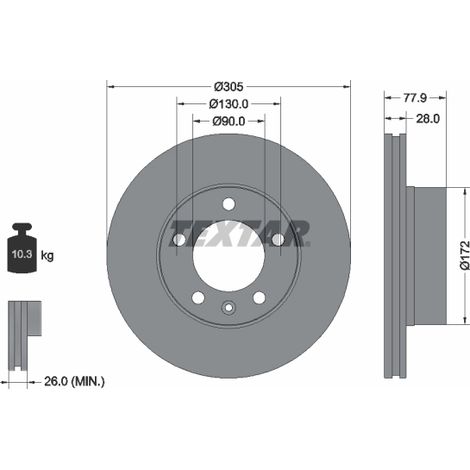 Lot de 2 Disques de frein Textar 92115903 NISSAN 4020600QAD 4403038 7700314064