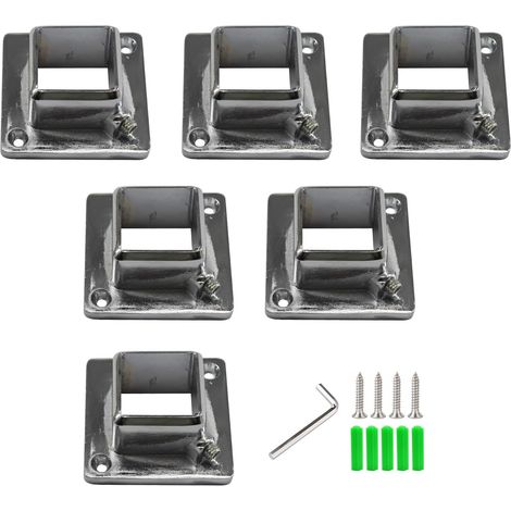 Lot de 6 supports carrés en alliage d'aluminium pour tringle de douche (1/5)