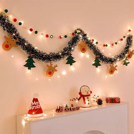 Guirlande Lumineuse De Noël - Décoration Suspendue Pour Arbre De Noël, Cheminée, Intérieur Maison Ou Bureau - 1 Pièce (1/5)