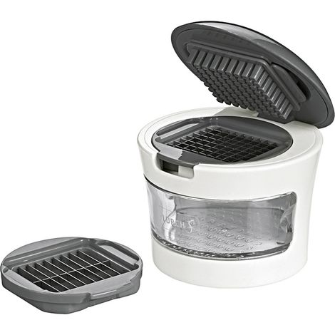 Lurch Gemüseschneider für kleines Gemüse, 3-in-1, Weiß und Grau