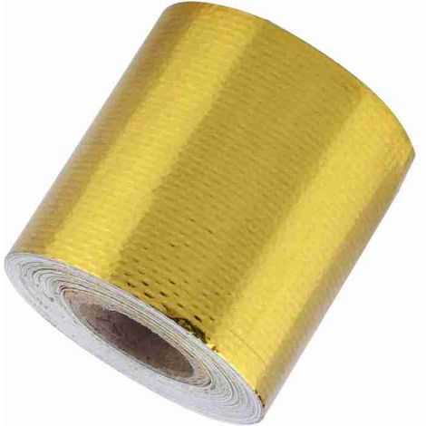 Cinta adhesiva reflectante de aluminio dorado para coches, 5 m x 5 cm, protección contra el calor. (1/5)
