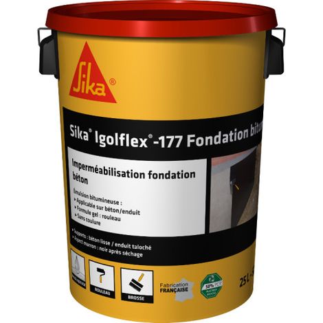 Complément d'imperméabilisation seau de 25kg pour fondations en béton – Sika Igolflex-177 – 785105 (1/2)