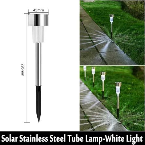 (B1-Lumière blanche-10 pièces) Lampe solaire de jardin extérieure étanche, lanterne décorative LED pour allée et terrasse (1/5)