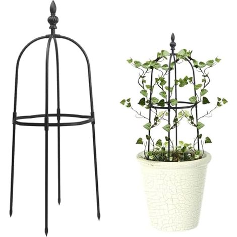 Treillis pour plantes grimpantes dans le jardin, 33 cm de diamètre x 88,9 cm de long, support en métal obélisque pour plantes grimpantes, rosiers, vignes, fleurs en pot, supports de plantes (1/5)