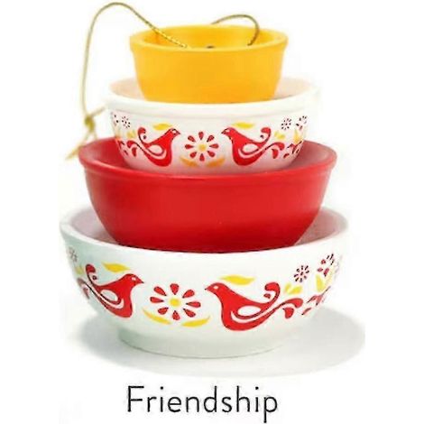 Vintage Pyrex-Schüsseln als Weihnachtsbaumschmuck – Harzdekoration für Weihnachtsfeiern, einzigartige Sammlerstücke-Friendship (1/5)
