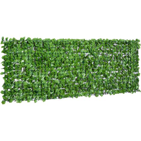 Haie artificielle brise-vue, protection UV, grille de haie feuillue, 300 x 100 cm, verte
