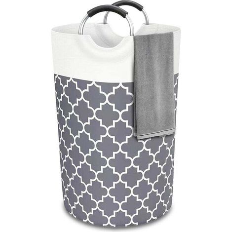Panier a Linge,82L Grand Panier à Linge Sale Pliable Imperméable,Panier à Linge pour Salle de Bain (1/5)