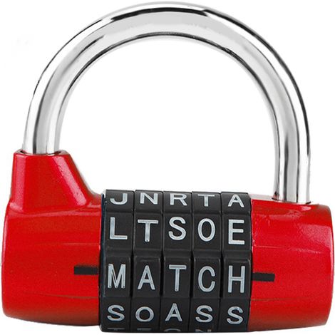 Verrou à code 5 chiffres pour valise, voyage, casier de sport, cadenas de sécurité à combinaison (1/5)