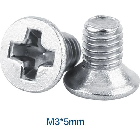 100 pièces sac tête plate en acier inoxydable SS304 Machine fraisée métrique vis boulon de fixation M3 5. (1/5)