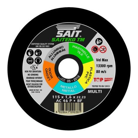Sait DISCO ABRASIVO EK WINNER-TM impiego universale Ø mm. 115x1,6x22,23 20 PZ