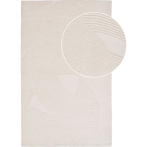 Pune tapis fait main, 200x300cm blanc cassé. (1/5)