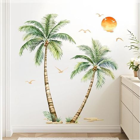 Tropical Palm Tree Wall Stickers Plants Tree Wall Stickers (1/5)