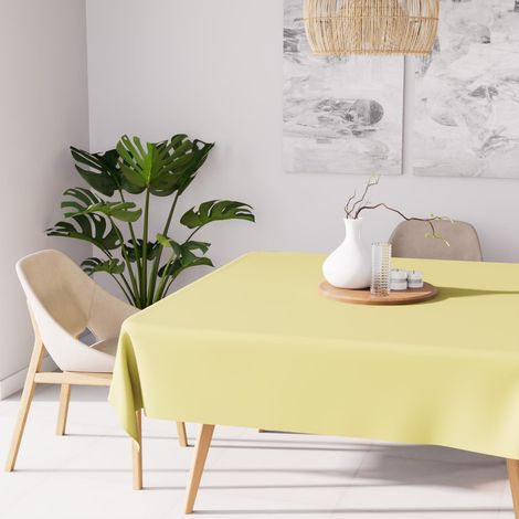 Nappe anti-tâches carrée 180X180 cm ALIX vert citron, par Soleil d'ocre
