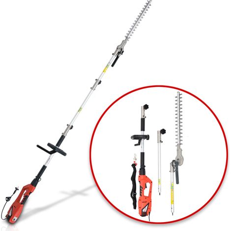 Taille-haies télescopique électrique 900W – Longueur de coupe 410mm – Capacité de coupe 20mm – Moteur arrière pour équilibre optimal – Hecht