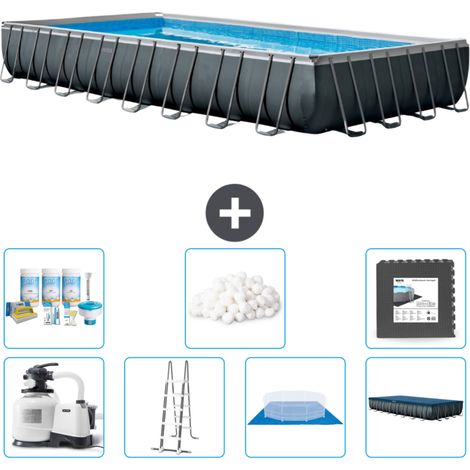 Piscine Intex rectangulaire Ultra XTR Frame - 975 x 488 x 132 cm - Comprend des Accessoires CB43 (1/4)
