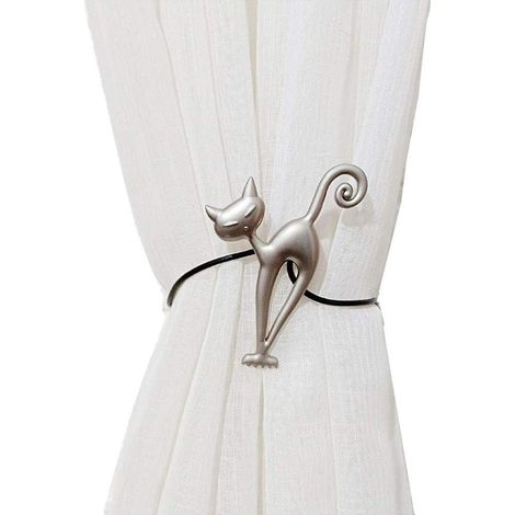 rideaux magnétiques en avec aimants pour décoration de bureau à domicile chat Lot de 2 Métal Argent (1/3)