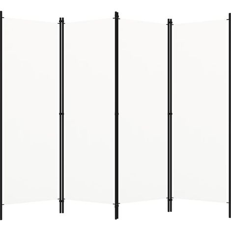 4-Panel Room Divider White 200x180 cm vidaXL