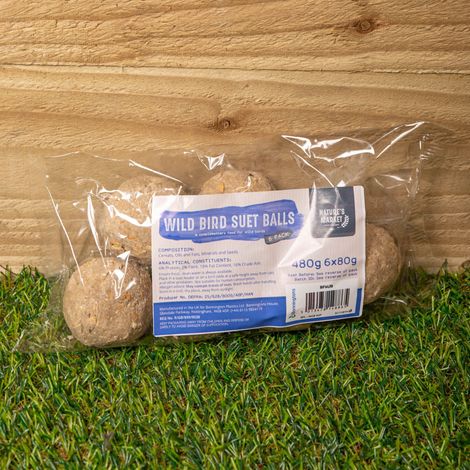 Pack of 6 Bird Wildlife Nutritional Suet Fat Balls (1/5)