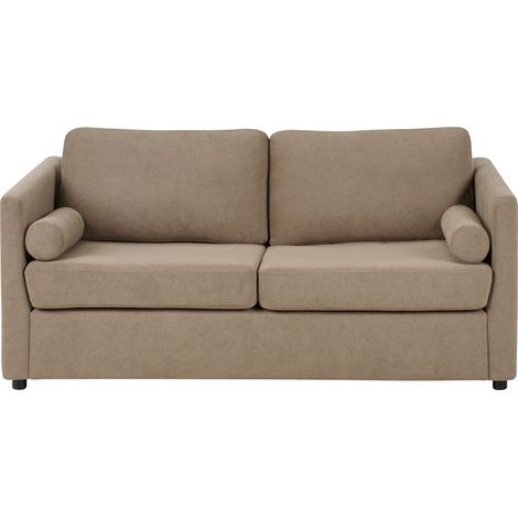 Sofá cama 2 plazas con marco desplegable y colchón marrón Inkoo (1/5)