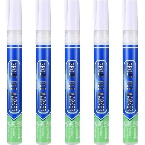 5 pièces de coulis blanc, imperméable, stylo réparation , pour carrelage mural, joint carrelage, sol, cuisine et salle bain (1/4)