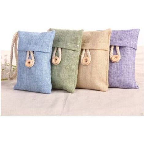 Lot de 5 sacs de charbon actif – Absorbeur d'odeurs pour placards, chaussures et voiture – Éliminateur d'humidité naturel (1/4)