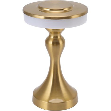 Lampe de table LED tactile portable, rechargeable, 3 niveaux de température de couleur, veilleuse pour enfants, idéale pour la salle à manger ou la table de chevet, couleur or.