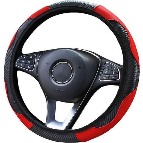 une Fibre De Carbone A Un Couvre-volant Rouge Noir Sans Bague Intrieure, Qui Convient Au Volant Rond D'un Diamtre De 38 Cm (1/4)
