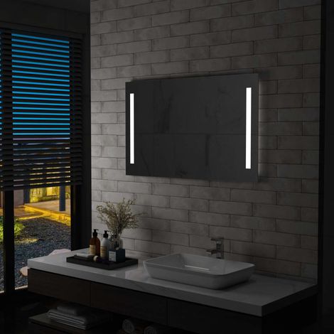 Badezimmer-Wandspiegel mit LED,Badspiegel,Spiegel mit Licht 100 x 60 cm BNTED590260 (1/5)